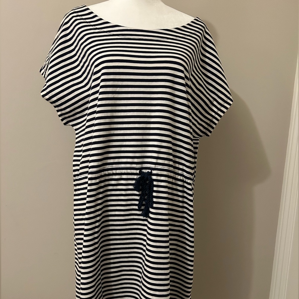 Blue/White Striped Cotton Dress